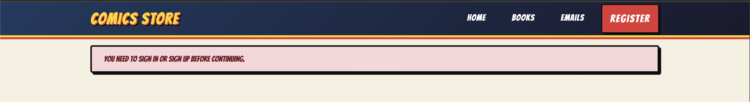 Emails Screen Unauthorized
