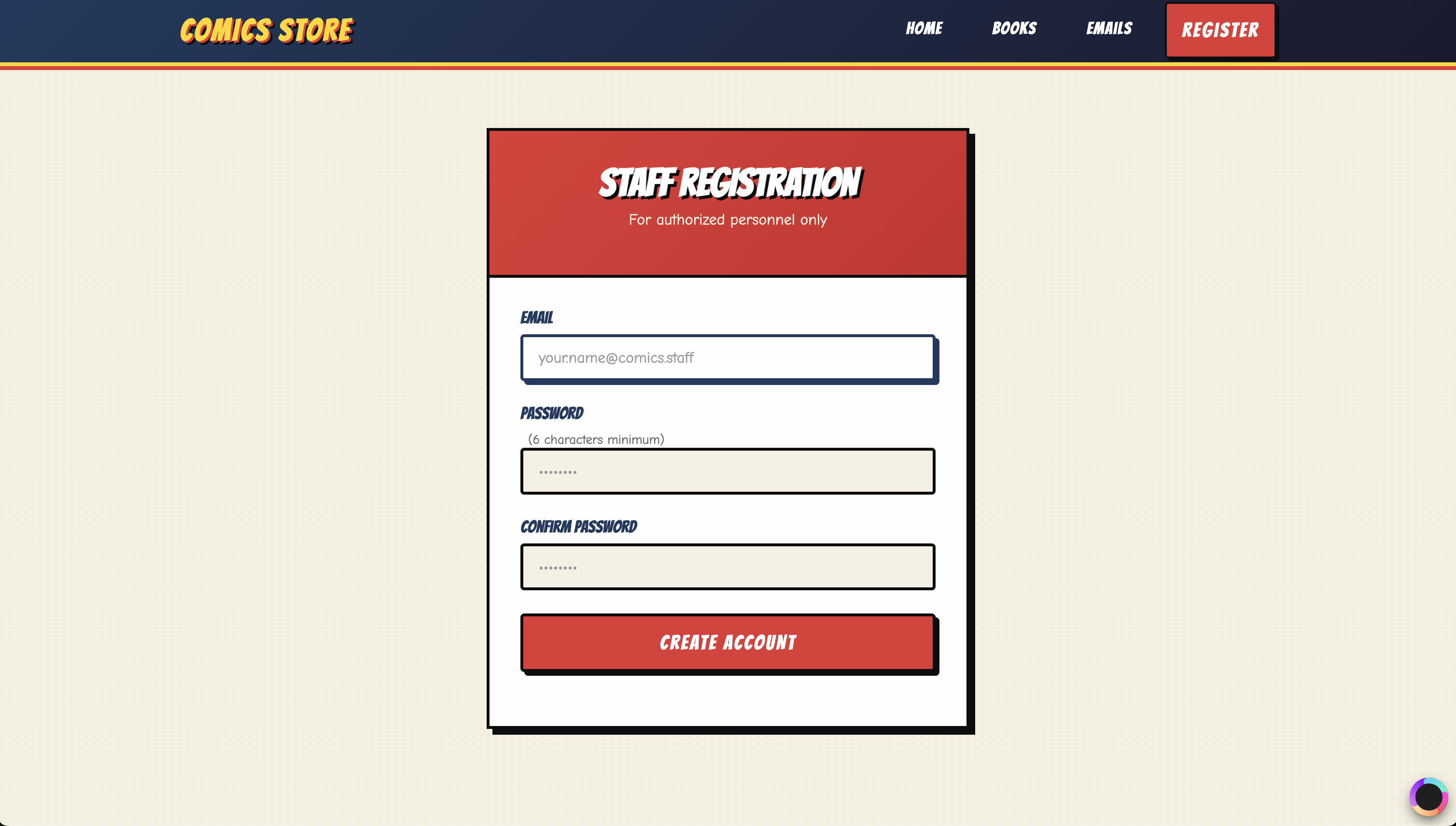 Register Screen